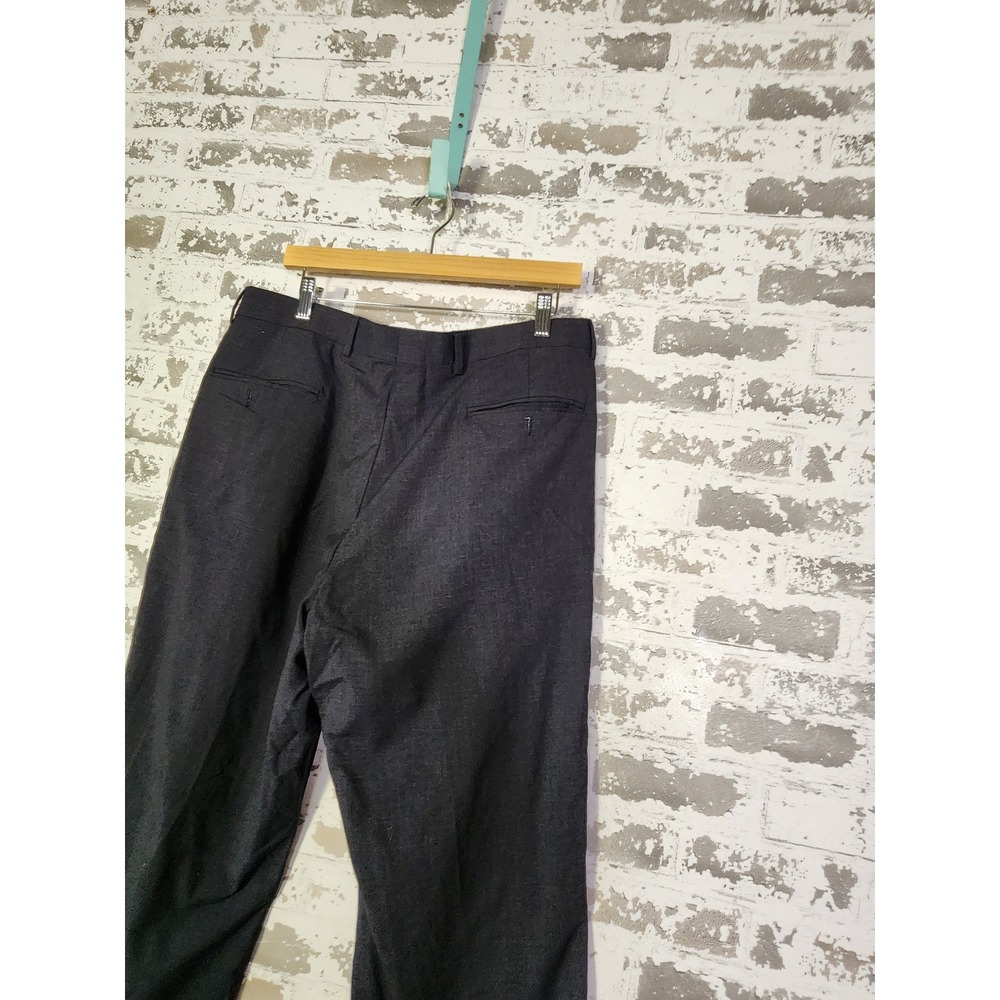 Brooks Brothers Stretch 100% Wool Dress Pants Men's 36x31 Dark Gray Pleated - Picture 8 of 16